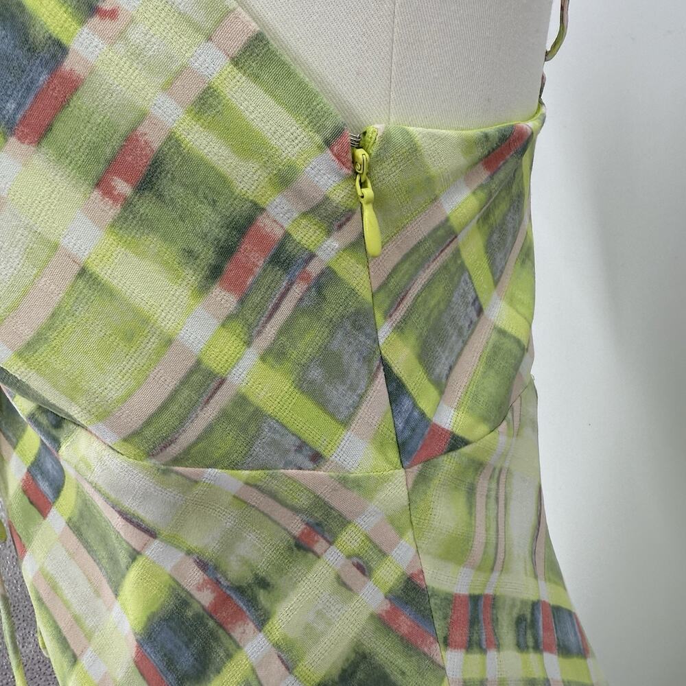 Forever 21 Plaid Ruched Cami Mini Dress S A-Line Coquette Y2K Dopamine Mall-core - Picture 4 of 6